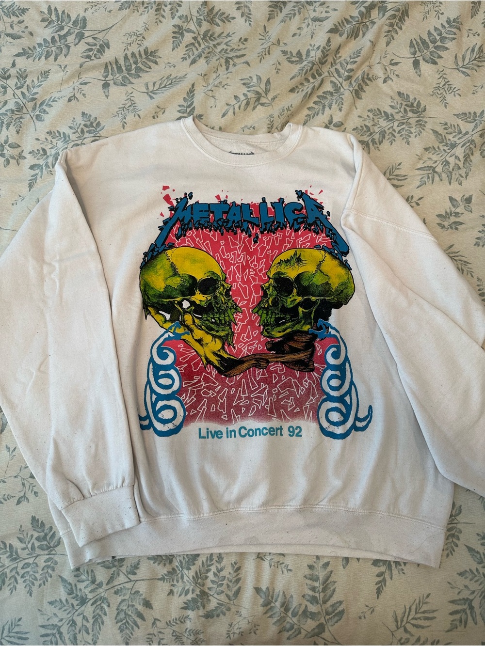 White Graphic Crewneck Sweater - Live in Concert 92